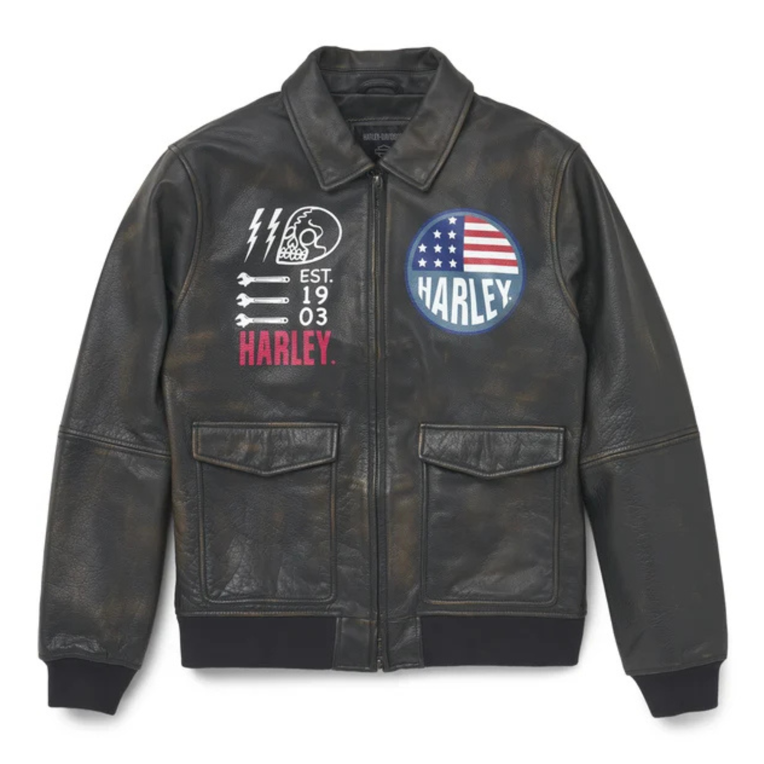 Harley-Davidson - Bomber in Pelle Archer da Uomo - 97017-22VM
