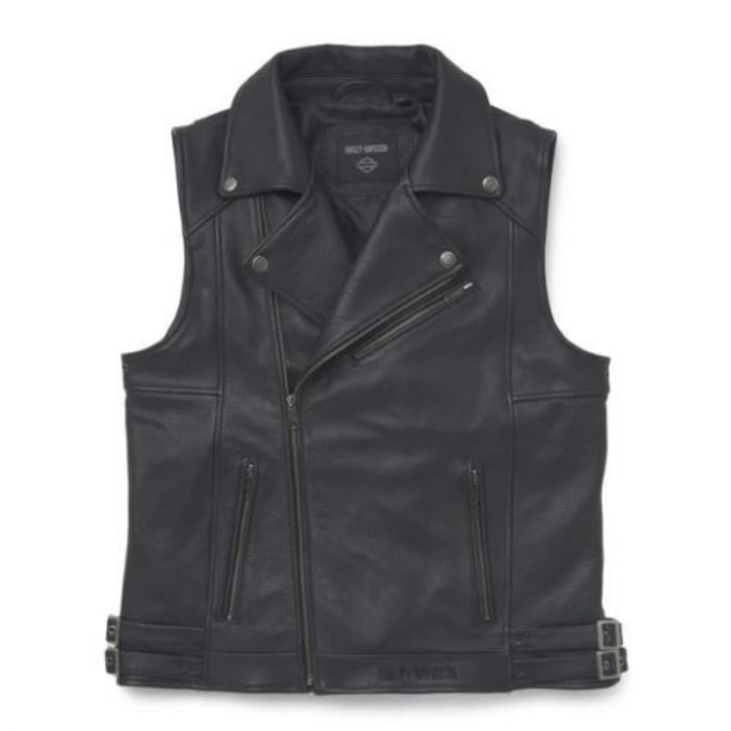 Harley-Davidson - Gilet smanicato in Pelle Layton da Uomo - 97020-22VM